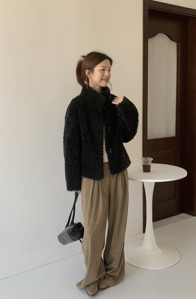 レディース ジャケット 長袖 秋冬 秋 カジュアル ショート 膝丈 冬 ハイネック ボア スタンドカラー アウター ボアジャケット