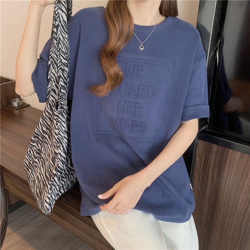 レディース トップス Tシャツ 半袖 プリント ゆったり コットン 綿 春夏 カジュアル 大きいサイズ 春 夏 ラウンドネック シャツ 切り替えデザイン レギュラー ポリエステル