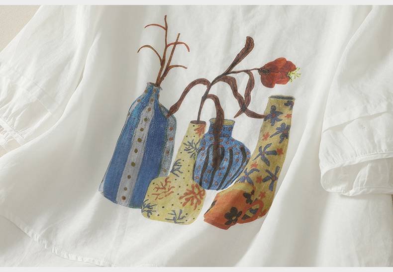 レディース シャツ トップス Tシャツ 半袖 プリント ゆったり コットン 綿 麻 春夏 きれいめ 通勤 体型カバー 前開き デニム 春 夏 プルオーバー レイヤード