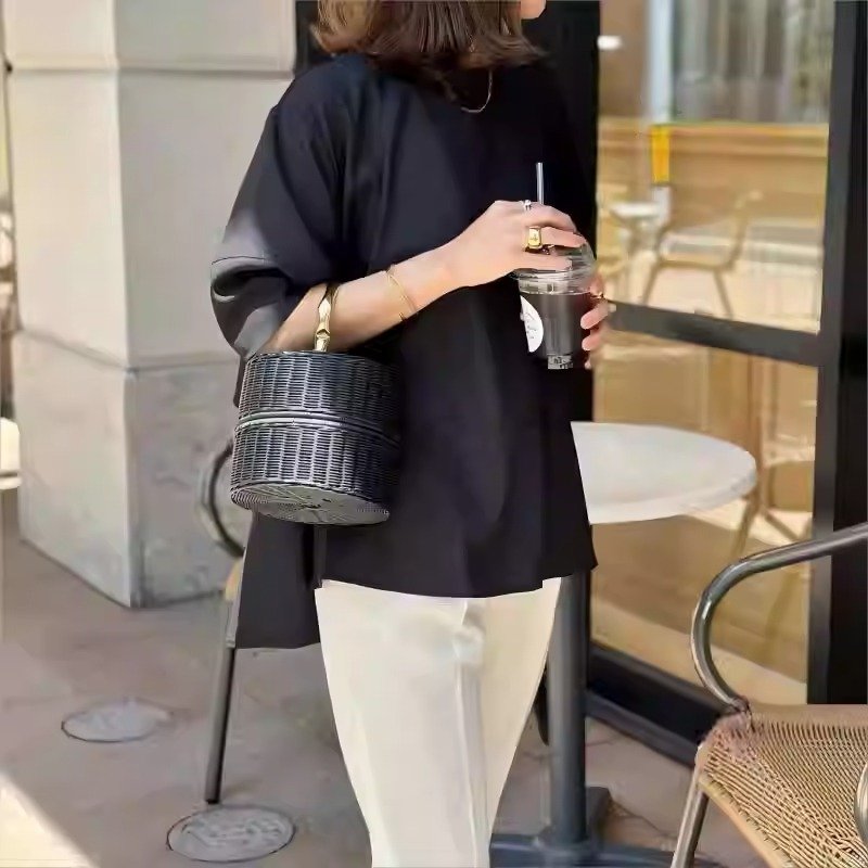 レディース シャツ トップス Tシャツ 無地 春夏 きれいめ 通勤 前開き 春 夏 ラウンドネック シンプル フリル プルオーバー