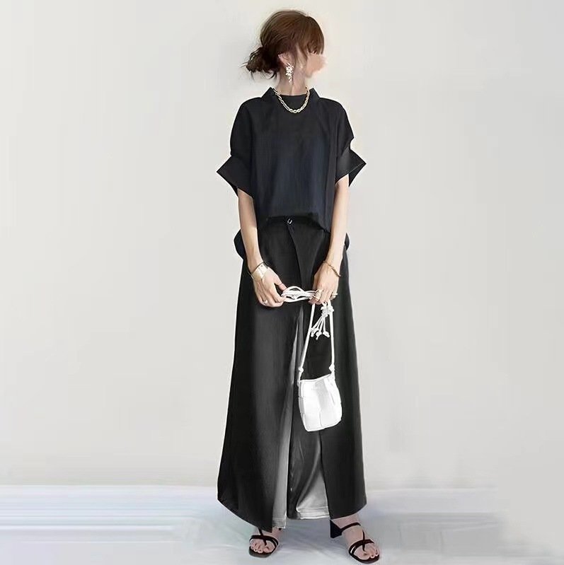 レディース トップス パンツ ボーダー ストライプ ワイド 春夏 きれいめ 春 夏 上品 ワイドパンツ 切り替えデザイン セットアップ ポリエステル