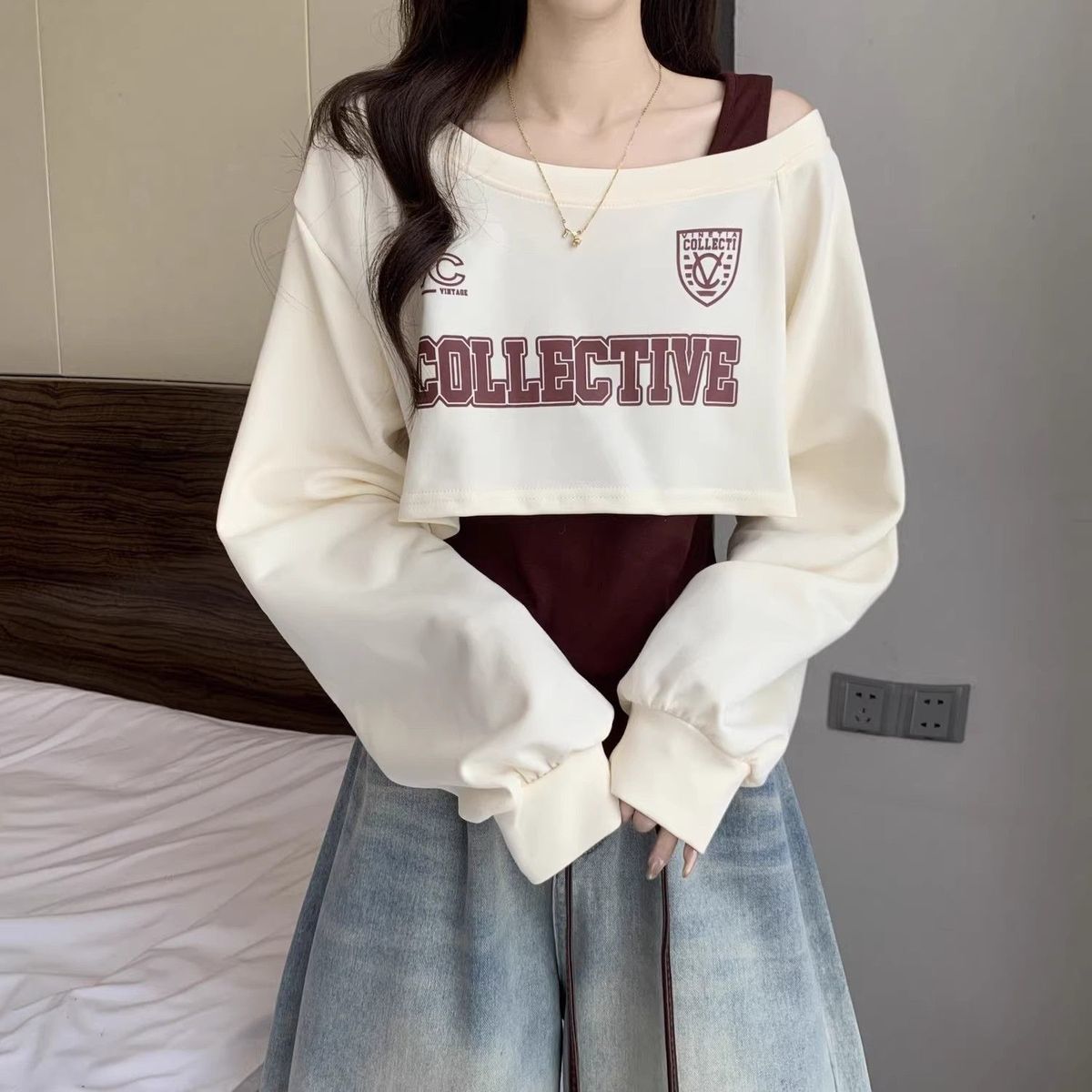 レディース トップス スウェット ツーピーストップス アシンメトリー 長袖 タンクトップ ワンショルダー かわいい カジュアル おしゃれ かっこいい こなれ感 ラフ スポーティー ガーリー ルーズ 個性的 存在感 キュート 学生風 アメリカン アクティブ 無地 ロゴ 春 秋 通勤 学生 デート お出かけ アウトドア イベント 旅行 公園 女子会 休日 ショッピング 合コン カフェ ランチ 重ね着 韓国 モテ トレンド S M L XL 2XL 大きいサイズ グレー ベージュ ベーシックカラー 秋カラー