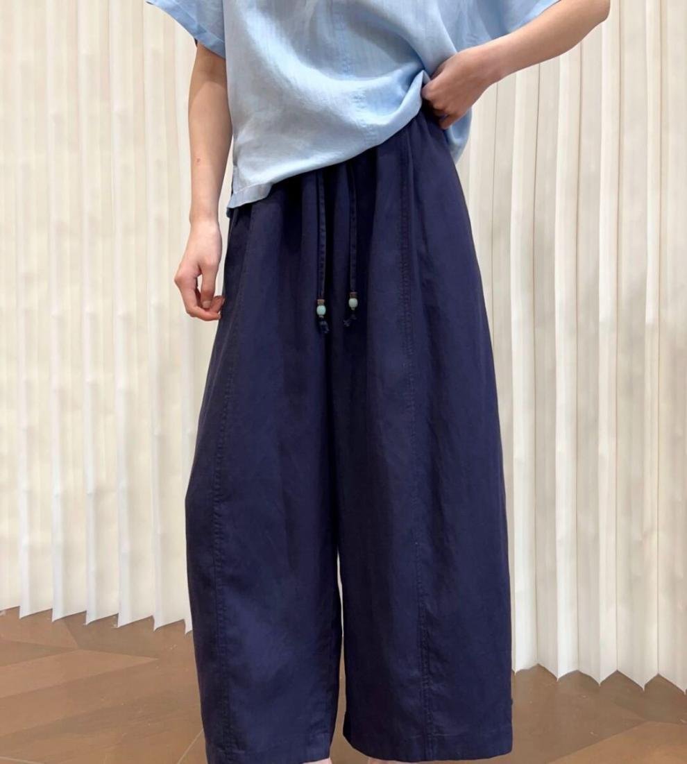 パンツ ゆったり ワイド コットン 綿 リネン 春夏 きれいめ 通勤 春 夏 スリム ロング ワイドパンツ ハイウエスト 都会的