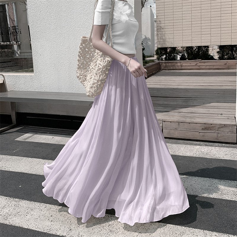 レディース ワンピース スカート スリム 春夏 きれいめ 通勤 春 フレア 夏 ロング Aライン ハイウエスト シアー フレアスカート 都会的 ロングスカート ポリエステル