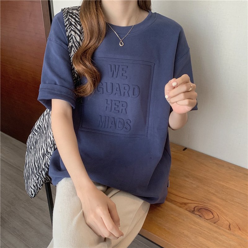 レディース トップス Tシャツ 半袖 プリント ゆったり コットン 綿 春夏 カジュアル 大きいサイズ 春 夏 ラウンドネック シャツ 切り替えデザイン レギュラー ポリエステル