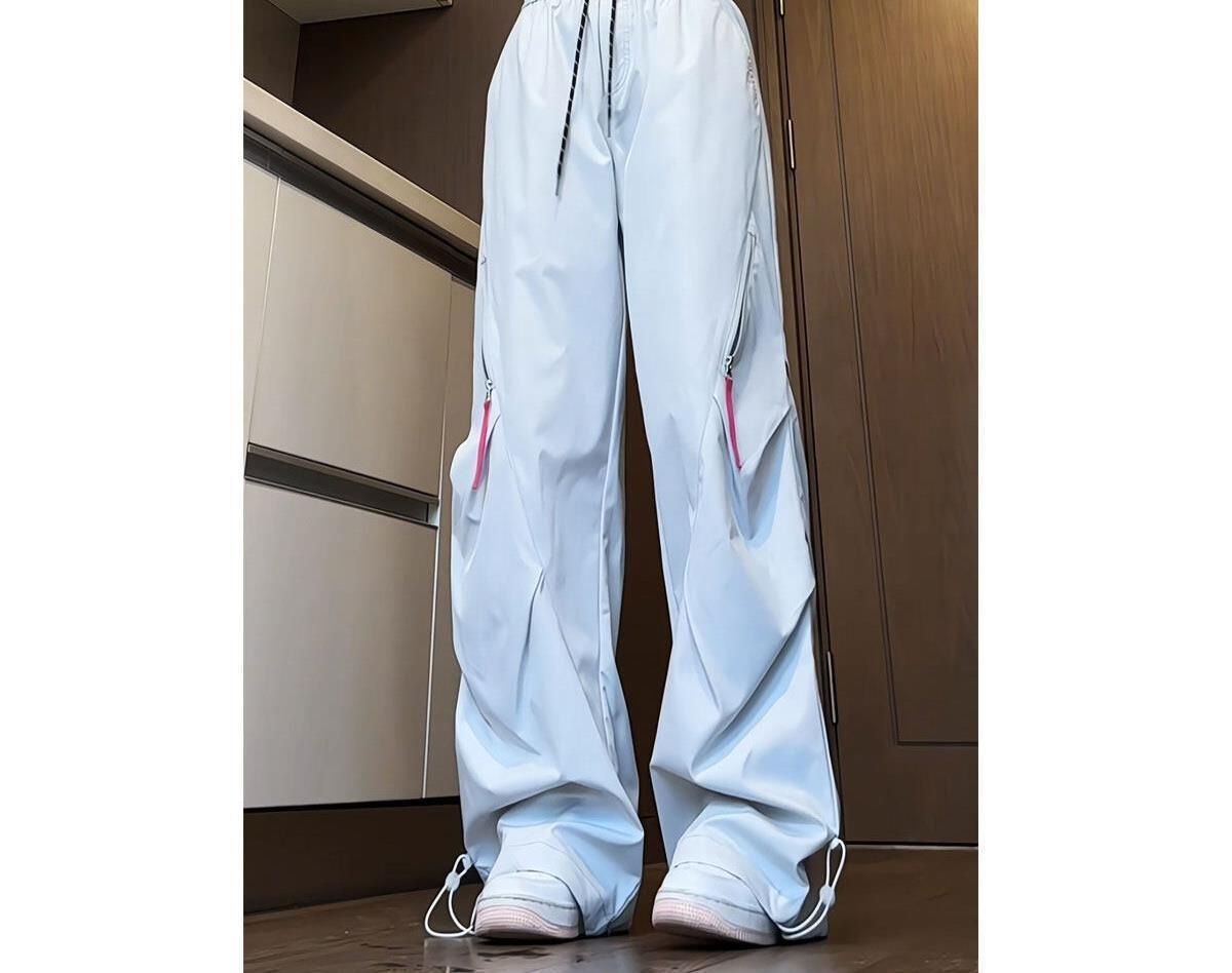 レディース パンツ 秋冬 秋 カジュアル アメリカン 冬 紫 ロング 薄手 切り替えデザイン ハイウエスト 速乾 ポリエステル