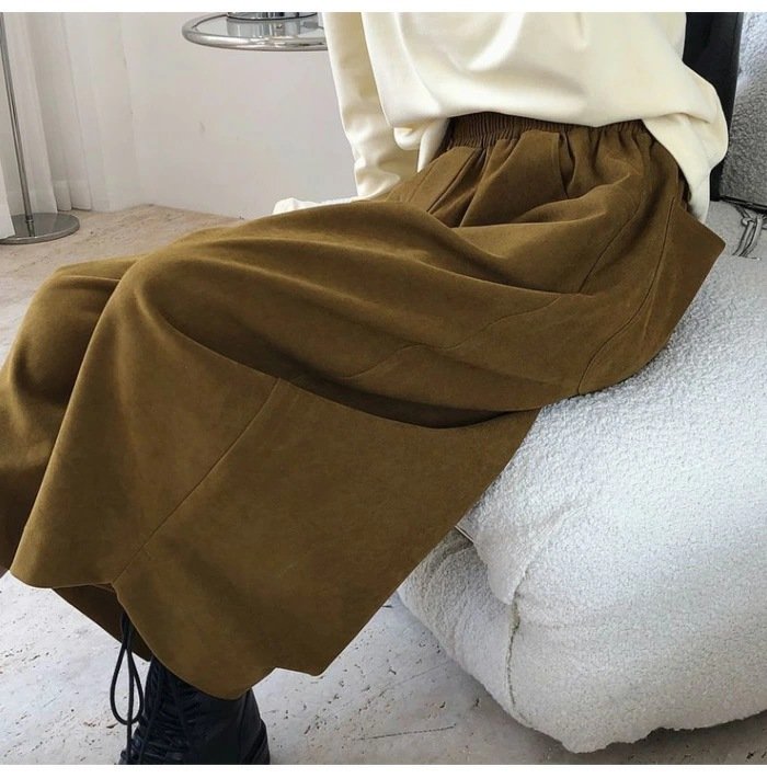 パンツ ゆったり 秋冬 秋 カジュアル 冬 韓国ファッション 薄手 切り替えデザイン ハイウエスト ポリエステル