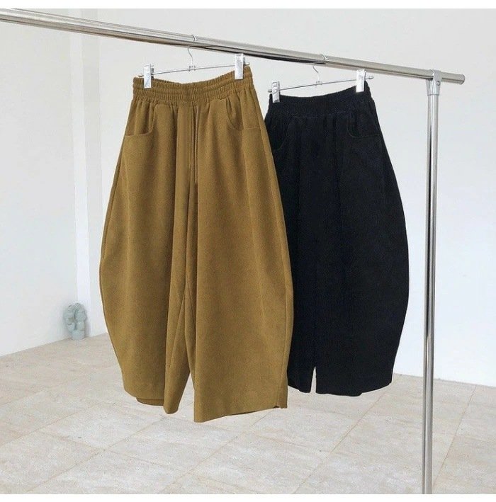 パンツ ゆったり 秋冬 秋 カジュアル 冬 韓国ファッション 薄手 切り替えデザイン ハイウエスト ポリエステル