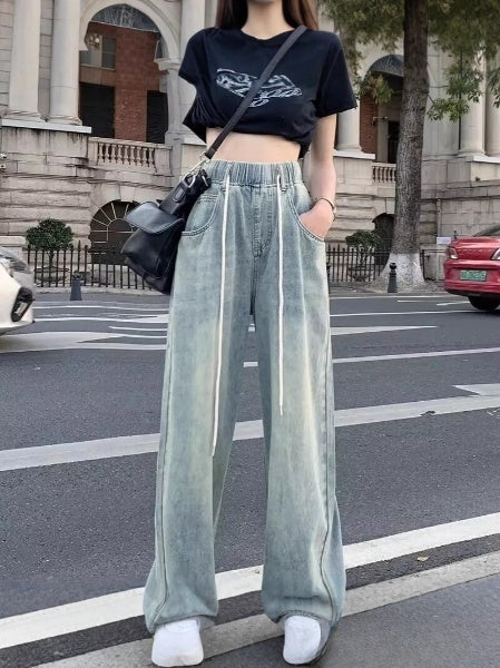 レディース パンツ ボトムス デニム ストレートパンツ ロングパンツ デニムパンツ ロング ストリート ポケット ヴィンテージ アメカジ ドロスト かわいい 大人可愛い きれいめ シンプル カジュアル 上品 おしゃれ かっこいい レトロ こなれ感 メンズライク 抜け感 ベーシック アメリカン 無地 春 夏 秋 学生 学校 通学 デート お出かけ 休日 高原 ガーデン ショッピング カフェ 体型カバー 普段使い 着回し 定番 S M L XL ゆったり 黒 ブラック ダークグレー 水色 ブルー ライトブルー