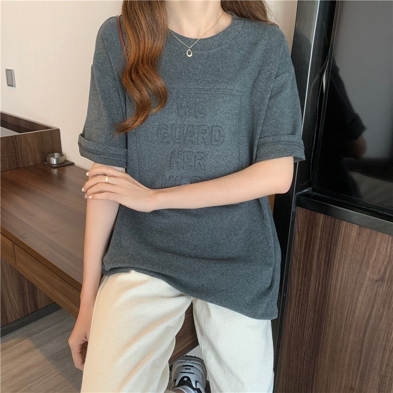 レディース トップス Tシャツ 半袖 プリント ゆったり コットン 綿 春夏 カジュアル 大きいサイズ 春 夏 ラウンドネック シャツ 切り替えデザイン レギュラー ポリエステル