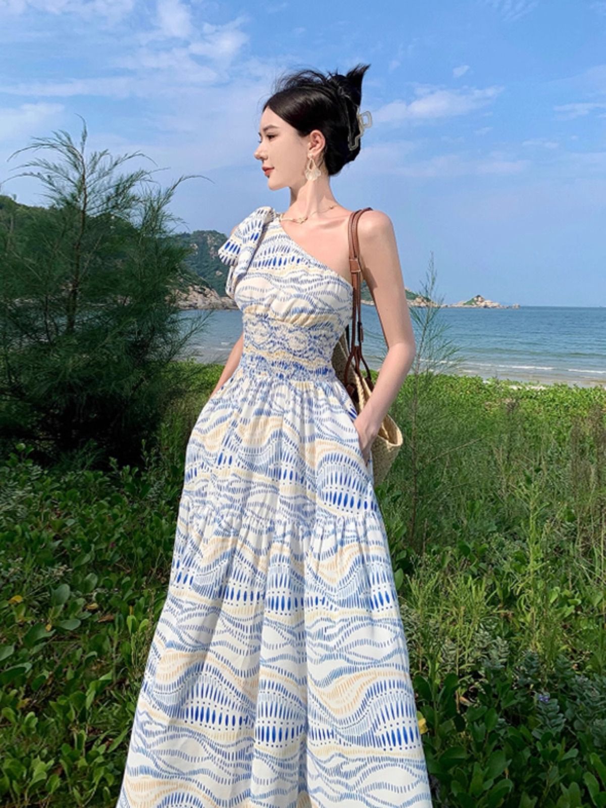 ワンピース ドレス ノースリーブ 春夏 旅行 袖なし 春 夏 リゾート ロング