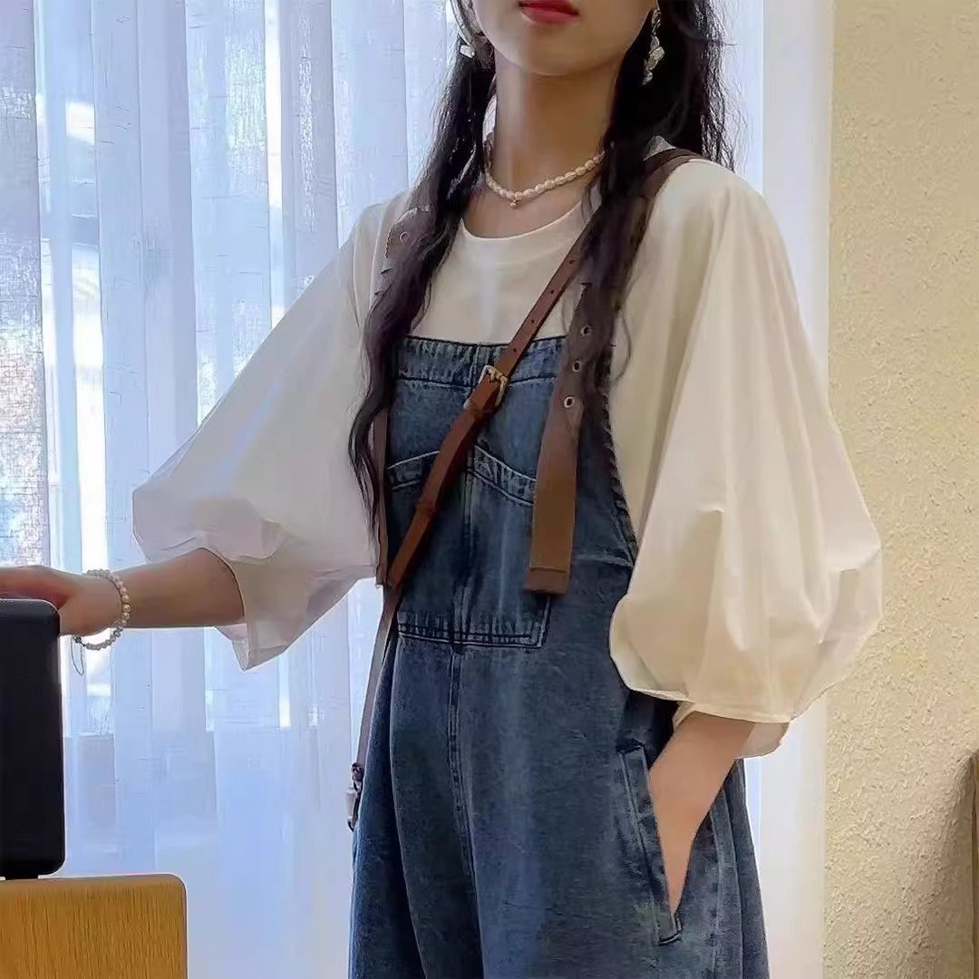 レディース シャツ Tシャツ 長袖 7分袖 ゆったり 春夏 カジュアル 前開き 春 夏 膝丈 ラウンドネック ポリエステル