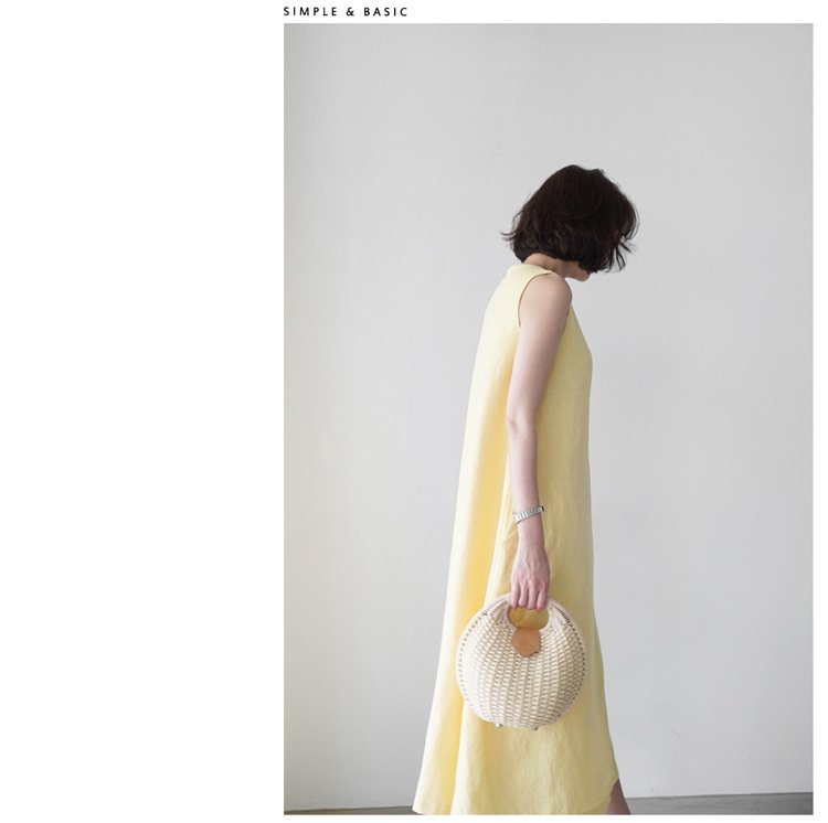 ワンピース ドレス ノースリーブ 無地 春夏 きれいめ 通勤 袖なし 春 夏 ラウンドネック シンプル ロング 上品