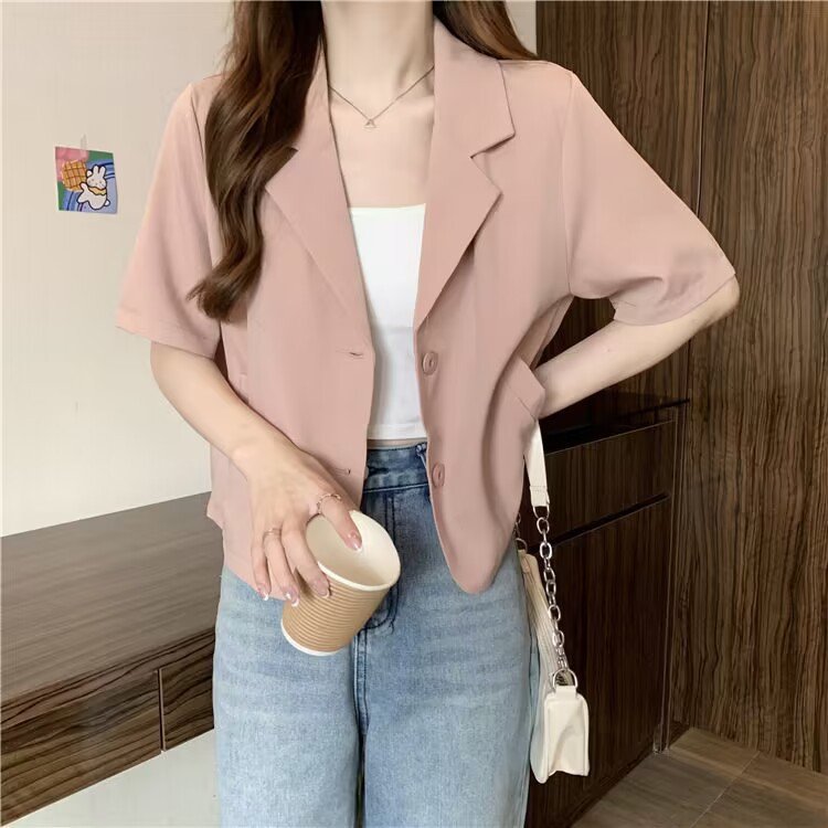 レディース シャツ コート 半袖 無地 ゆったり 春夏 きれいめ 前開き 春 夏 シンプル 上品 薄手 スーツ ポリエステル