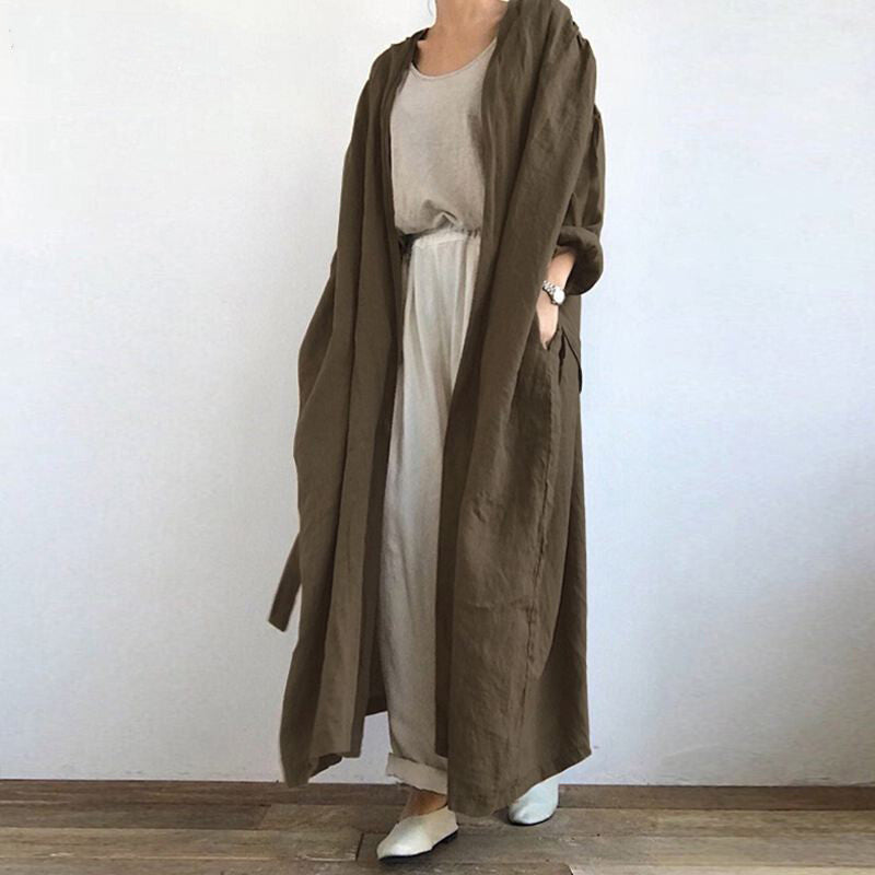 レディース コート アウター 上着 ロング 長袖 ノーカラー ストレート Iライン オーバーサイズ ベルト ウエストマーク ウエストリボン きれいめ シンプル カジュアル 上品 おしゃれ かっこいい レトロ こなれ感 ラフ ガーリー ベーシック ナチュラル 無地 春 秋 お出かけ 休日 重ね着 楽ちん 体型カバー 普段使い 着回し レイヤード トレンド 流行 定番 S M L XL 2XL 3XL 4XL 5XL 小さいサイズ 大きいサイズ ビッグ ゆったり ゆる 黒 ブラック 茶色 ブラウン オレンジ