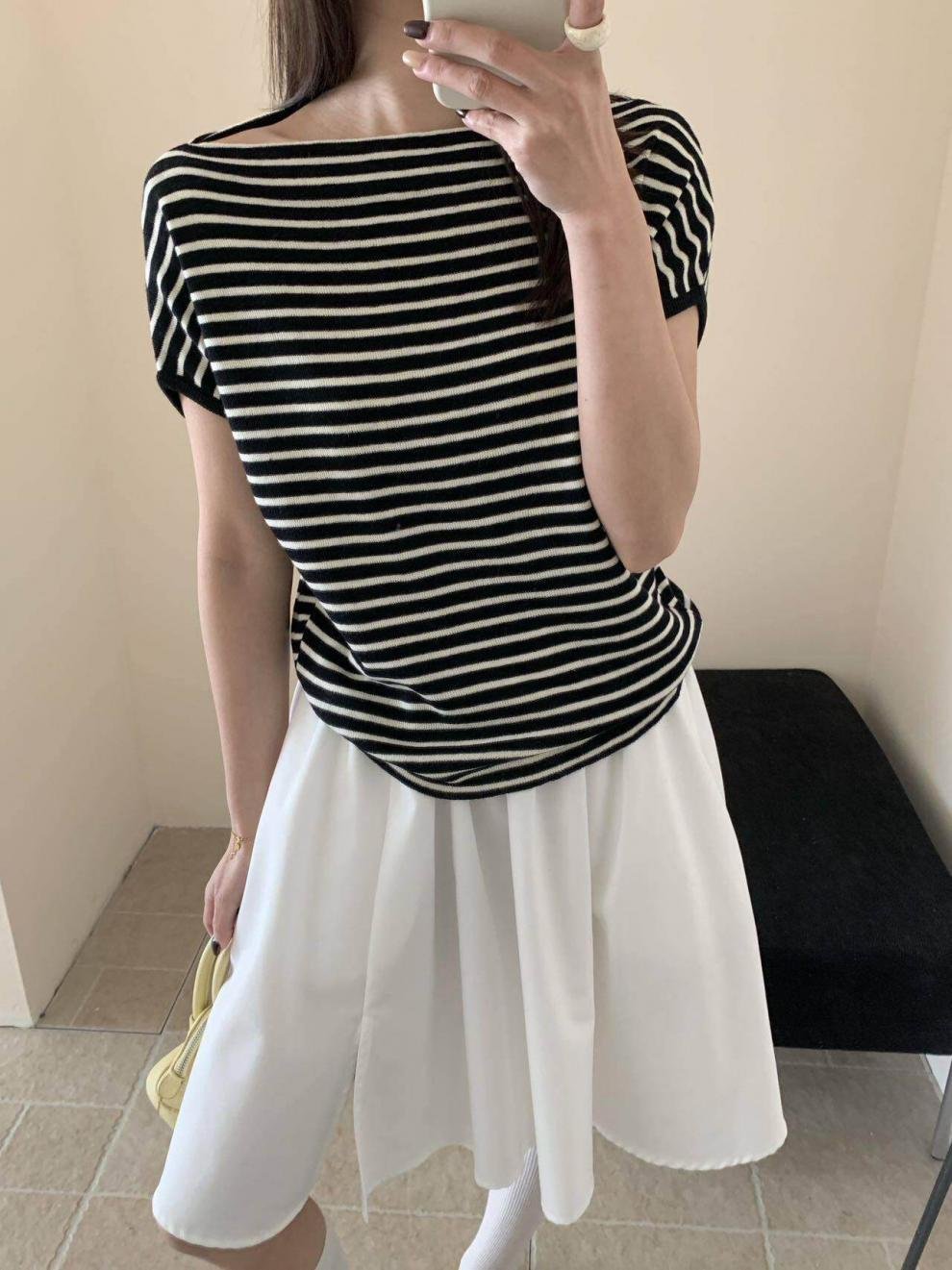レディース トップス Tシャツ ニット 半袖 長袖 ボーダー ストライプ 無地 ゆったり 春夏 きれいめ 通勤 オフィス 体型カバー 春 夏 ラウンドネック シンプル シャツ 薄手 オフショルダー プルオーバー ストレッチ レギュラー
