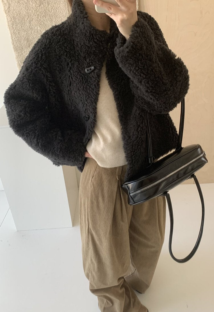 レディース ジャケット 長袖 秋冬 秋 カジュアル ショート 膝丈 冬 ハイネック ボア スタンドカラー アウター ボアジャケット