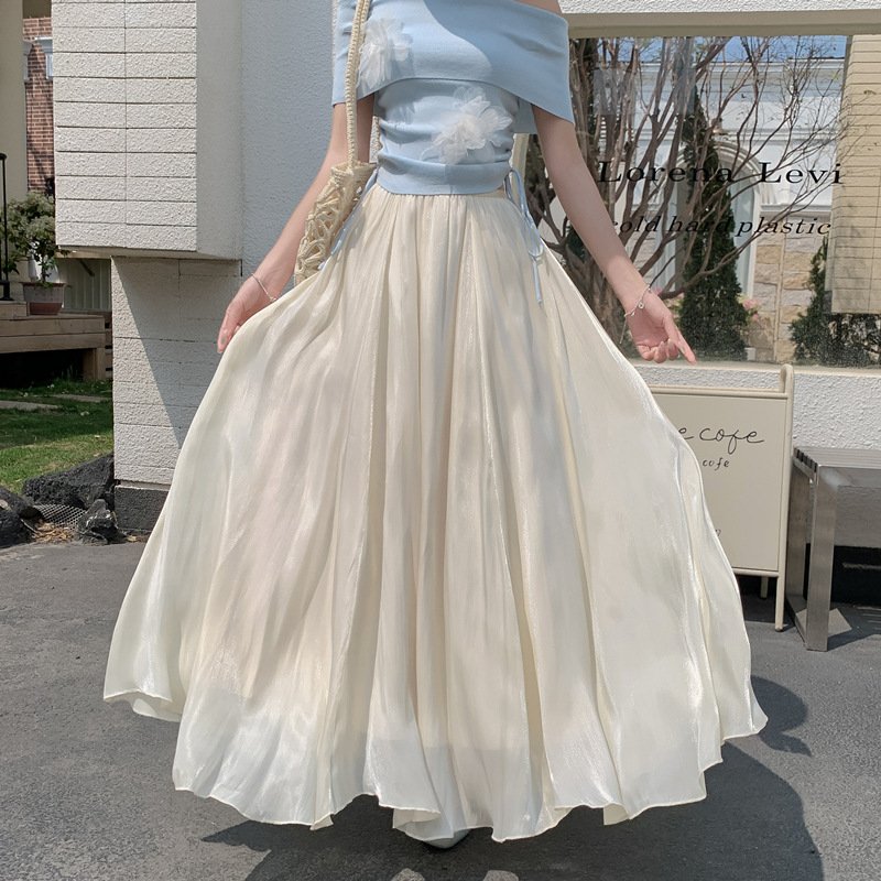 レディース ワンピース スカート スリム 春夏 きれいめ 通勤 春 フレア 夏 ロング Aライン ハイウエスト シアー フレアスカート 都会的 ロングスカート ポリエステル