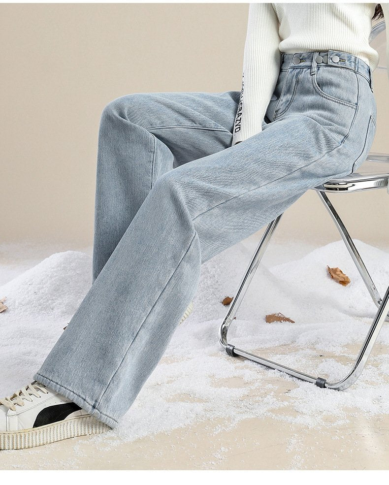 レディース パンツ ゆったり ワイド コットン 綿 秋冬 秋 通勤 シンプル 冬 ストレート ワイドパンツ 厚手 ストリート ベルベット