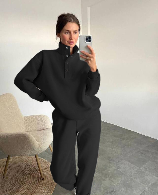 レディース トップス パンツ ボトムス ルームウェア 部屋着 セットアップ ミディアム テーパードパンツ ロング アンクル丈 長袖 ドロップショルダー 襟付き スタンドカラー ストリート ポケット ボタン アメカジ シンプル カジュアル おしゃれ かっこいい こなれ感 ラフ ボーイッシュ ベーシック 無地 春 秋 ママ 学生 学校 通学 部活 お出かけ アウトドア 旅行 ジム 公園 休日 韓国 オルチャン コーデ 体型カバー 普段使い 着回し S M L XL ホワイト ブラック グレー ベージュ