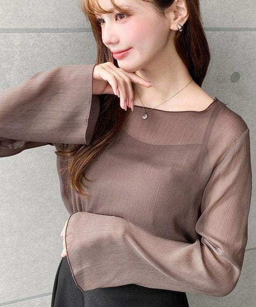ブラウス シャツ トップス 長袖 無地 春夏 きれいめ 通勤 前開き 春 夏 レース シンプル 韓国ファッション シフォン 透け感 都会的