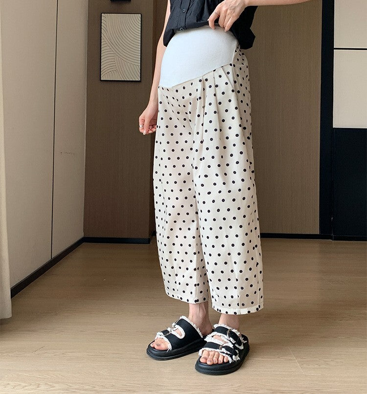 お腹切り替え ウエスト調整ゴム プレママ レディース パンツ ボトムス ワイドパンツ タックパンツ アンクル丈 ワイド フェミニン ハイウエスト ウエストゴム 切り替えデザイン ポケット かわいい 大人可愛い きれいめ シンプル カジュアル おしゃれ こなれ感 ガーリー キュート ナチュラル ドット柄 水玉 春 夏 マタニティ デート お出かけ 旅行 女子会 休日 ショッピング カフェ ランチ お家時間 楽ちん 普段使い 着回し M L XL 2XL 大きいサイズ ベージュ ベーシックカラー 春カラー