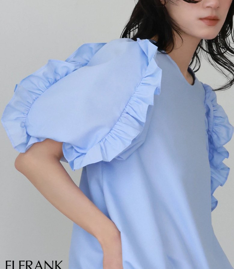 レディース ブラウス シャツ Tシャツ ボーダー ストライプ 無地 春夏 きれいめ 通勤 オフィス 前開き 春 夏 ラウンドネック シンプル シフォン フリル パフスリーブ プルオーバー シフォンブラウス