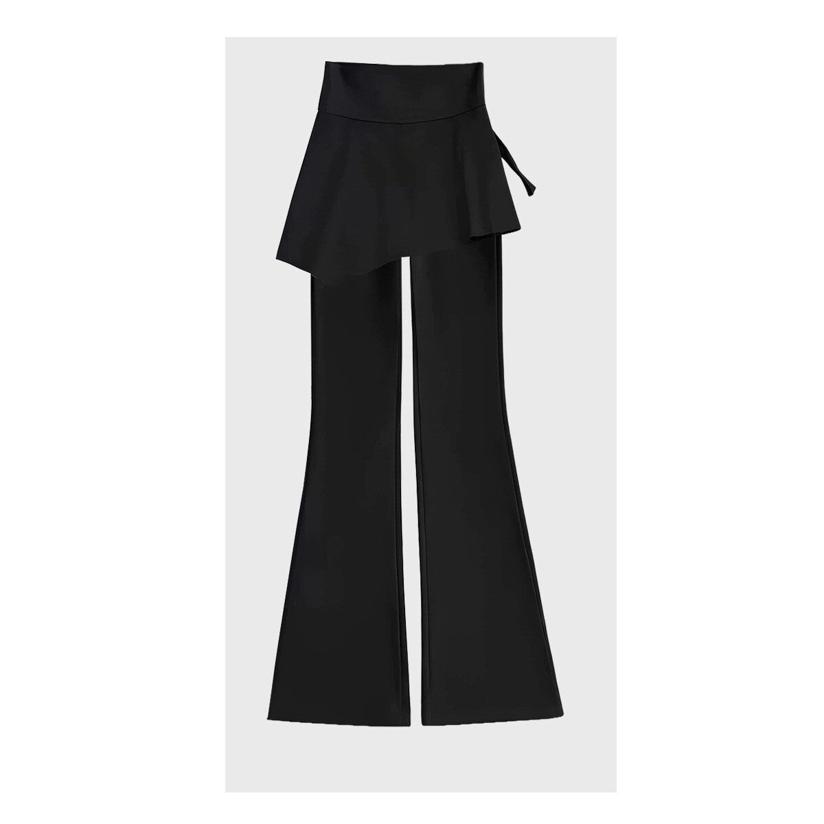 レディース ボトムス ロングパンツ フレアパンツ 重ね着風 フェイクレイヤード アシンメトリー 切り替え 裾ワイド フェミニン リボン ハイウエスト かわいい 大人可愛い きれいめ シンプル カジュアル 上品 おしゃれ こなれ感 スポーティー ガーリー 抜け感 無地 春 夏 秋 学生 学校 通学 お出かけ お泊まり ジム 公園 女子会 休日 高原 ガーデン ショッピング カフェ ダンス ヨガ トレーニング 美脚 脚長 普段使い 着回し M L XL 黒 ブラック グレー