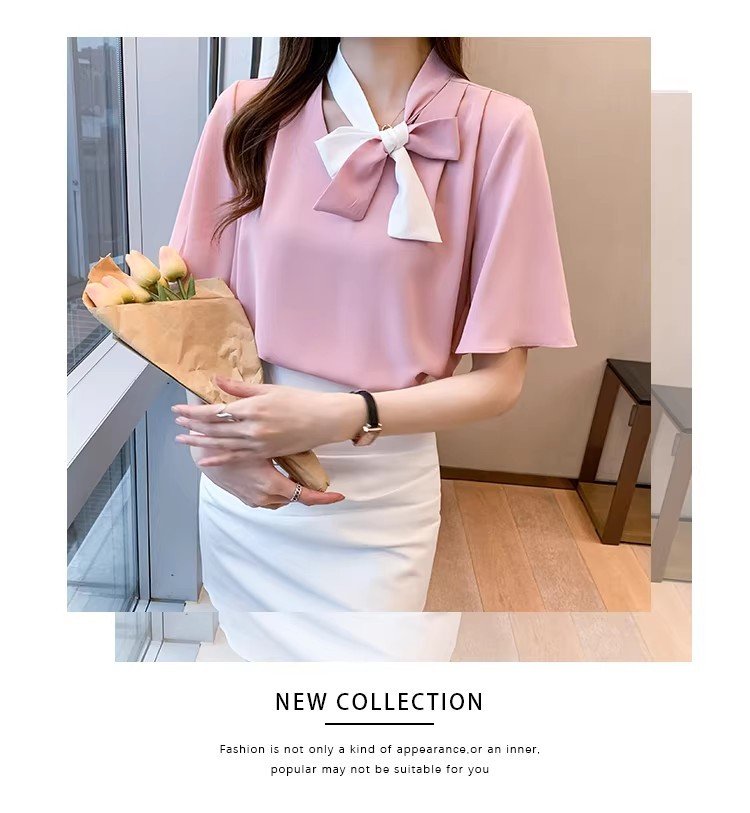 レディース ブラウス シャツ トップス 半袖 長袖 ゆったり 夏 秋冬 春夏 前開き Vネック 秋 冬 シフォン フリル ポリエステル