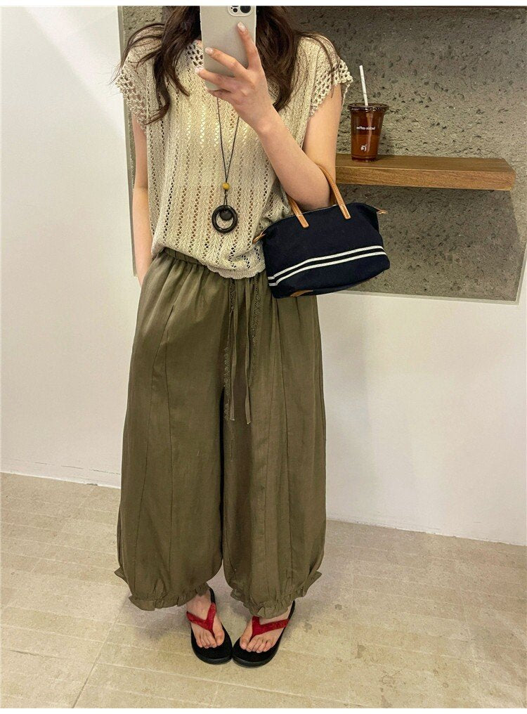 レディース パンツ ワイド 春夏 カジュアル きれいめ 通勤 春 夏 フリル ワイドパンツ 都会的