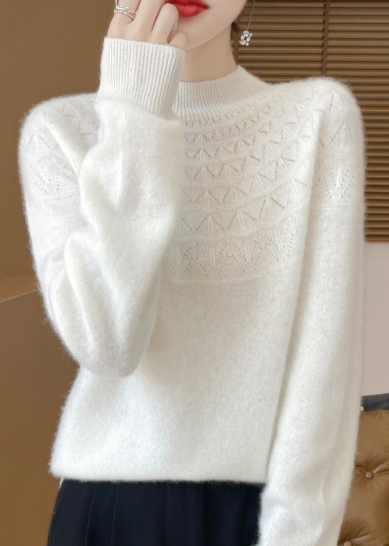 求心柄編み レディース トップス セーター ニット プルオーバー 長袖 ハイネック スマート フェミニン かわいい 大人可愛い きれいめ シンプル カジュアル おしゃれ こなれ感 エレガント ナチュラル 秋 冬 クリスマス バレンタイン ママ 通勤 学生 学校 通学 デート お出かけ イベント 旅行 レストラン 公園 女子会 休日 ホテル ショッピング カフェ ランチ お家時間 普段使い 着回し S M L XL 2XL 大きいサイズ ベージュ ピンク オレンジ 水色 グリーン パープル キャメル