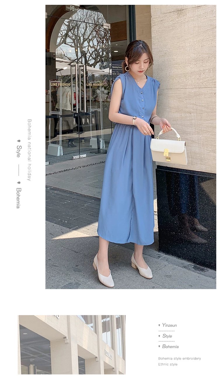 ワンピース ノースリーブ 無地 夏 きれいめ 通勤 春夏 袖なし Vネック シンプル ロング 上品 ウエストマーク