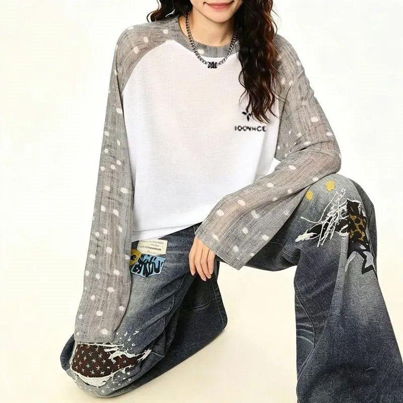 レディース Tシャツ 長袖 ゆったり 春夏 きれいめ 体型カバー 春 夏 男女兼用 ラウンドネック 上品 シャツ 透け感