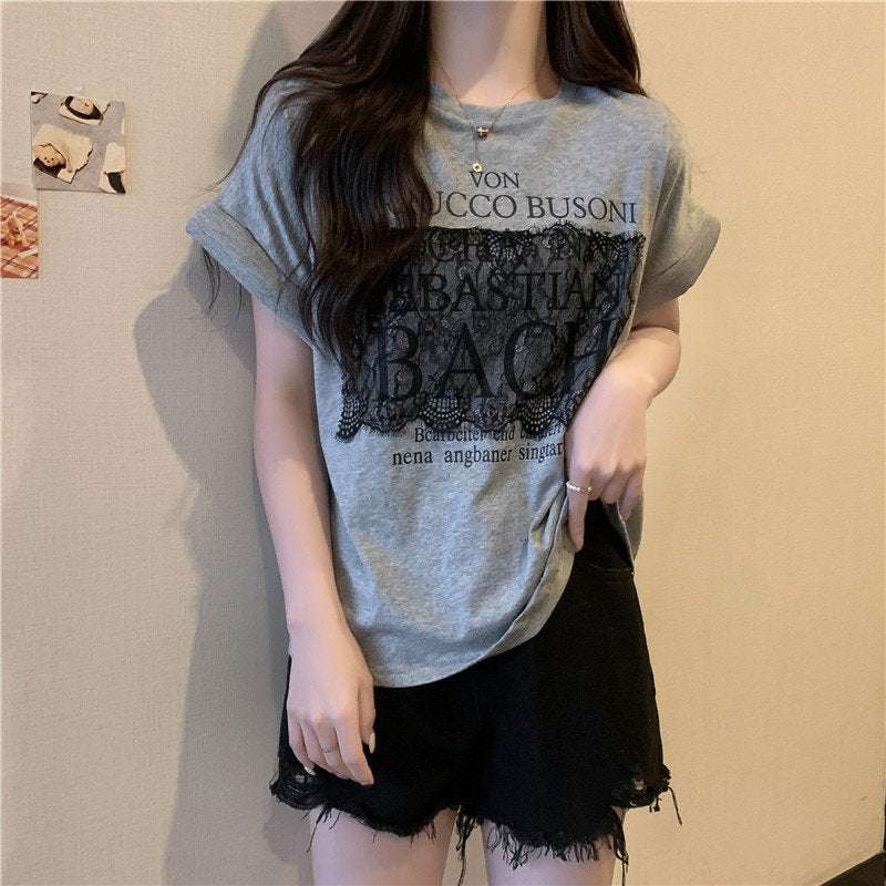 レディース Tシャツ 半袖 ゆったり コットン 綿 夏 きれいめ 通勤 体型カバー 春夏 膝丈 ラウンドネック シャツ ストレッチ