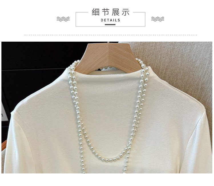 Tシャツ ニット 長袖 スリム 秋冬 秋 カジュアル ラウンドネック 冬 タートルネック シャツ ハーフ タイ ベーシック インナー