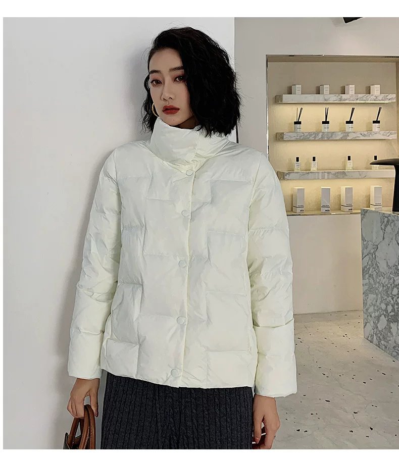 レディース ジャケット 長袖 ゆったり きれいめ 通勤 ショート ダウン おしゃれ スタンドカラー アウター ポリエステル ダウンジャケット