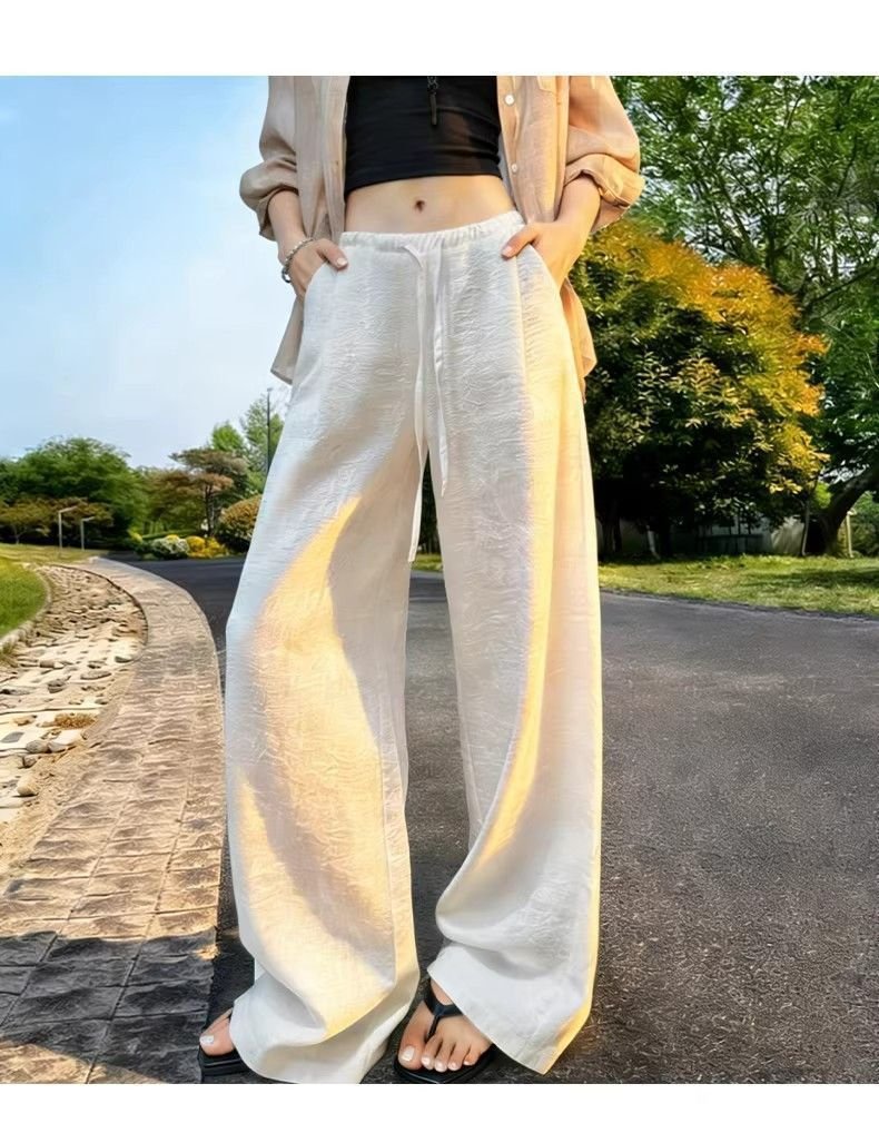 レディース パンツ コットン 綿 リネン 夏 秋冬 カジュアル 白 秋 冬 ロング ロングパンツ 麻