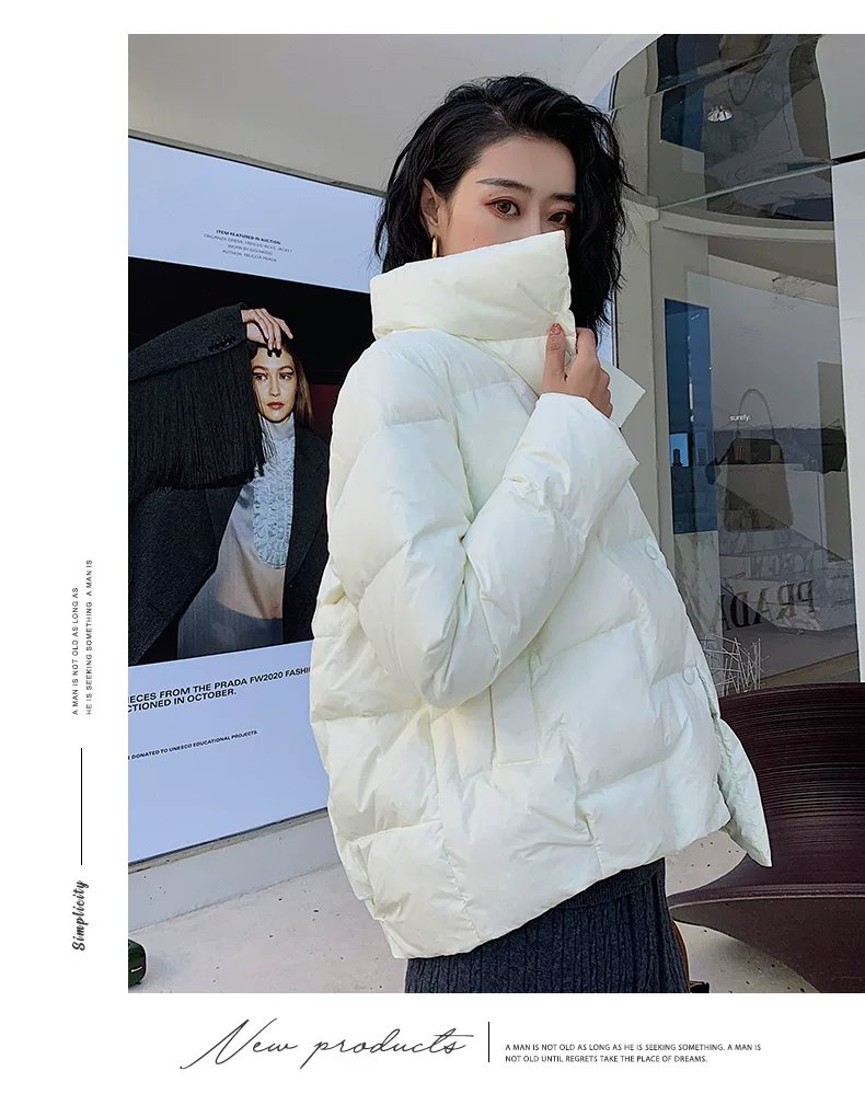 レディース ジャケット 長袖 ゆったり きれいめ 通勤 ショート ダウン おしゃれ スタンドカラー アウター ポリエステル ダウンジャケット