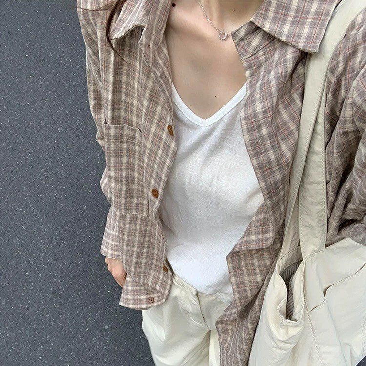 レディース トップス シャツ 羽織 前開き 長袖 ドロップショルダー 襟付き 角襟 オーバーサイズ ストリート ポケット ボタン アメカジ 大人可愛い シンプル カジュアル おしゃれ こなれ感 メンズライク ボーイッシュ ルーズ クール 抜け感 ベーシック ナチュラル チェック 春 秋 ママ 通勤 学生 学校 通学 デート お出かけ 旅行 公園 女子会 休日 ショッピング お花見 カフェ 体型カバー 普段使い 着回し S M L XL 2XL 3XL 4XL 5XL 大きいサイズ ゆったり ブラウン