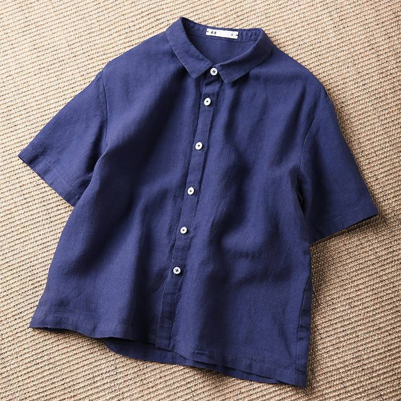 レディース シャツ ジャケット 半袖 長袖 無地 ゆったり リネン 春夏 カジュアル レトロ 前開き 春 ショート 夏 ラウンドネック シンプル 薄手 スーツ タイ ポリエステル