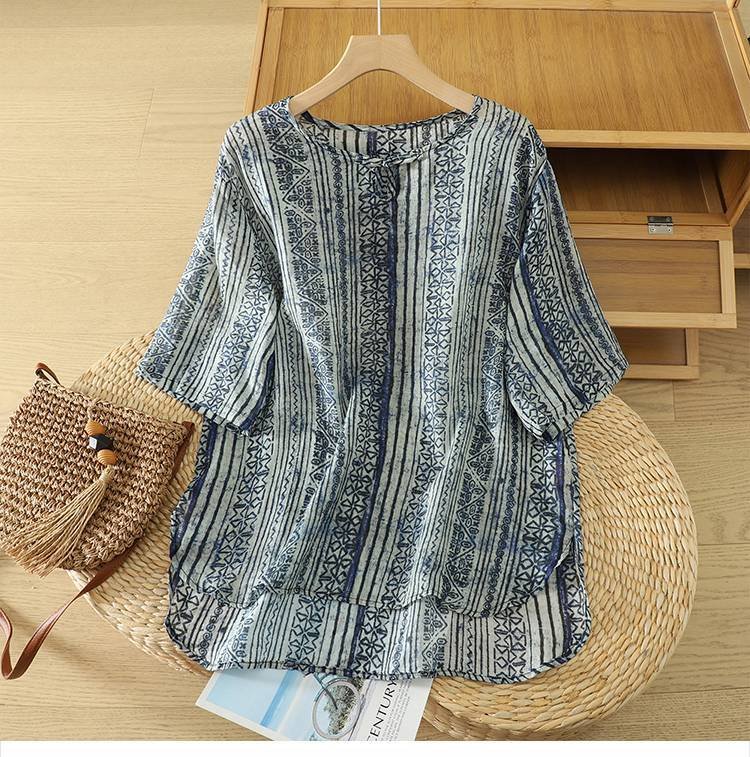 トップス Tシャツ 半袖 プリント ゆったり コットン 綿 春夏 きれいめ 通勤 体型カバー 春 夏 シャツ 脚長 タイ ヴィンテージ