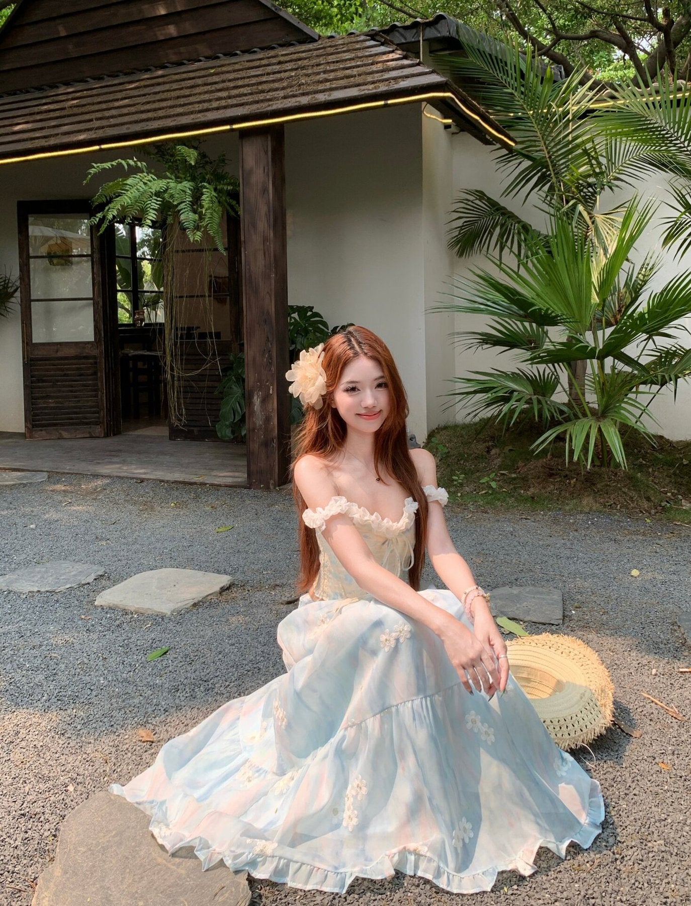 ワンピース ノースリーブ 花柄 春夏 きれいめ 袖なし 春 夏 リゾート ロング 上品 フレア セットアップ 切り替えデザイン ハイウエスト