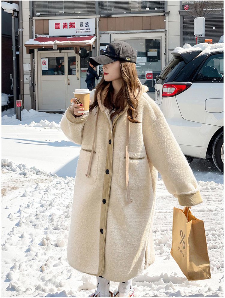 コート 長袖 無地 ゆったり 秋冬 秋 シンプル 冬 ロング 切り替えデザイン ベージュ フード ポリエステル