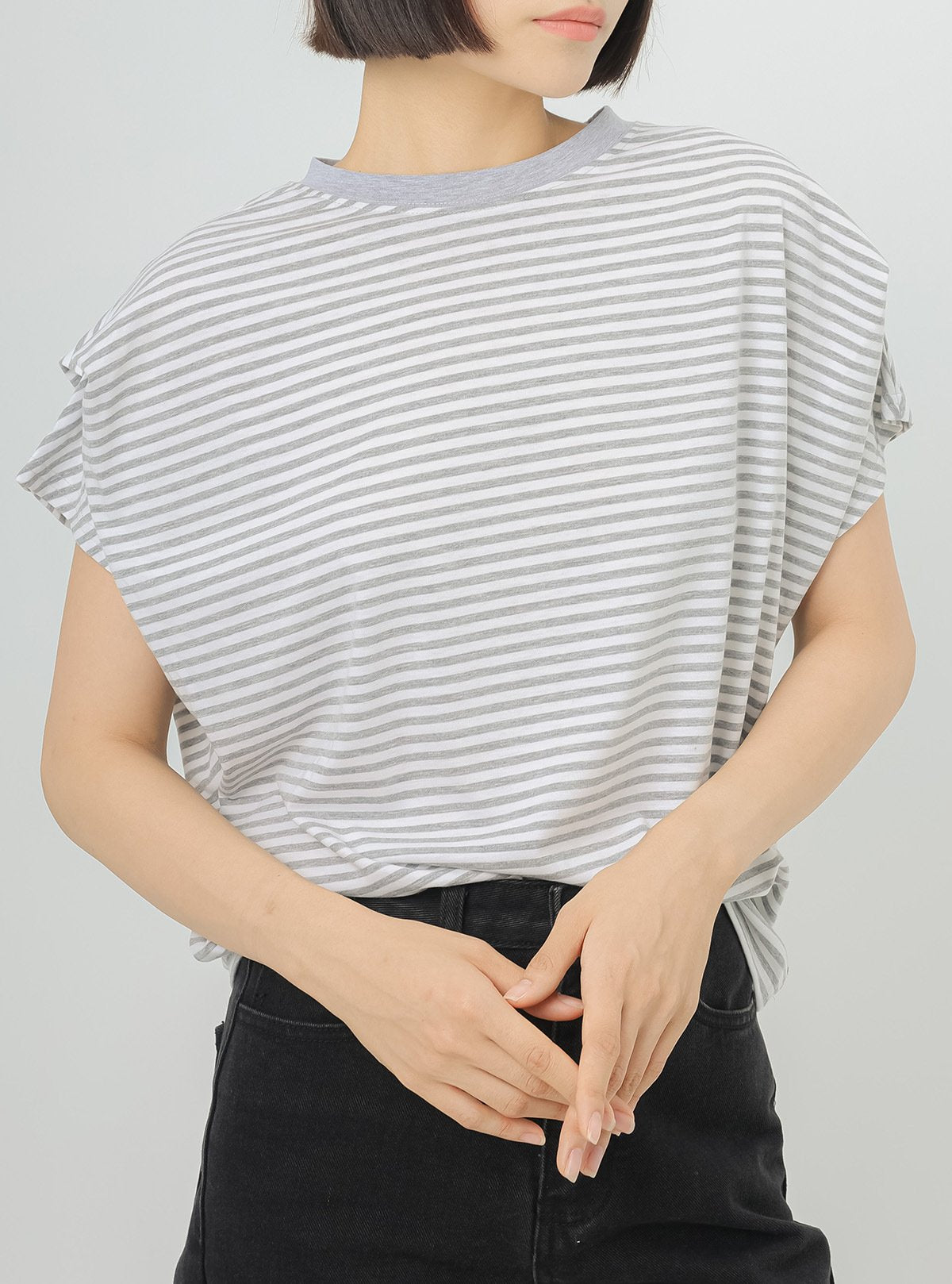 レディース トップス Tシャツ ニット 半袖 ボーダー ストライプ チェック柄 ゆったり コットン 綿 夏 体型カバー 春夏 膝丈 ラウンドネック シャツ