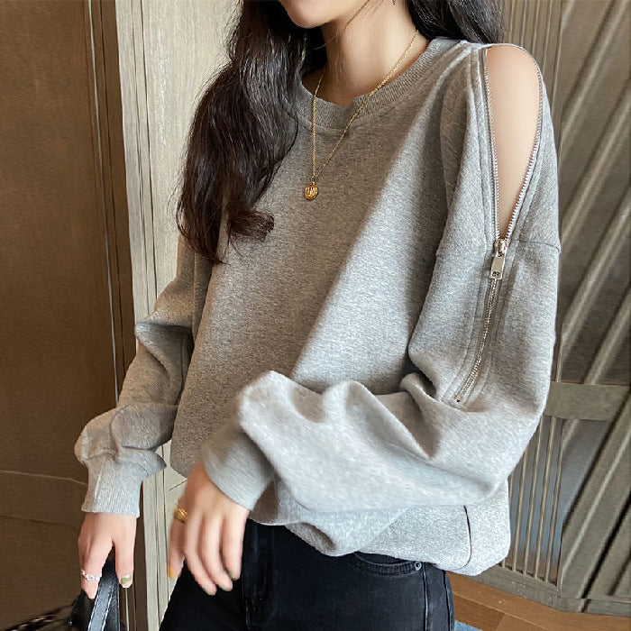 レディース トップス プルオーバー トレーナー長袖 クルーネック オーバーサイズ ファスナー ボタン 大人可愛い きれいめ シンプル 上品 おしゃれ こなれ感 個性的 エレガント 主役級 存在感 抜け感 都会的 無地 春 秋 ロングシーズン ママ デート お出かけ 旅行 公園 女子会 韓国 オルチャン 楽ちん 暖かい 防寒 体型カバー 普段使い 着回し モテ トレンド 流行 インスタ映え M L XL 2XL ゆったり ゆる 白 ホワイト 黒 ブラック グレー