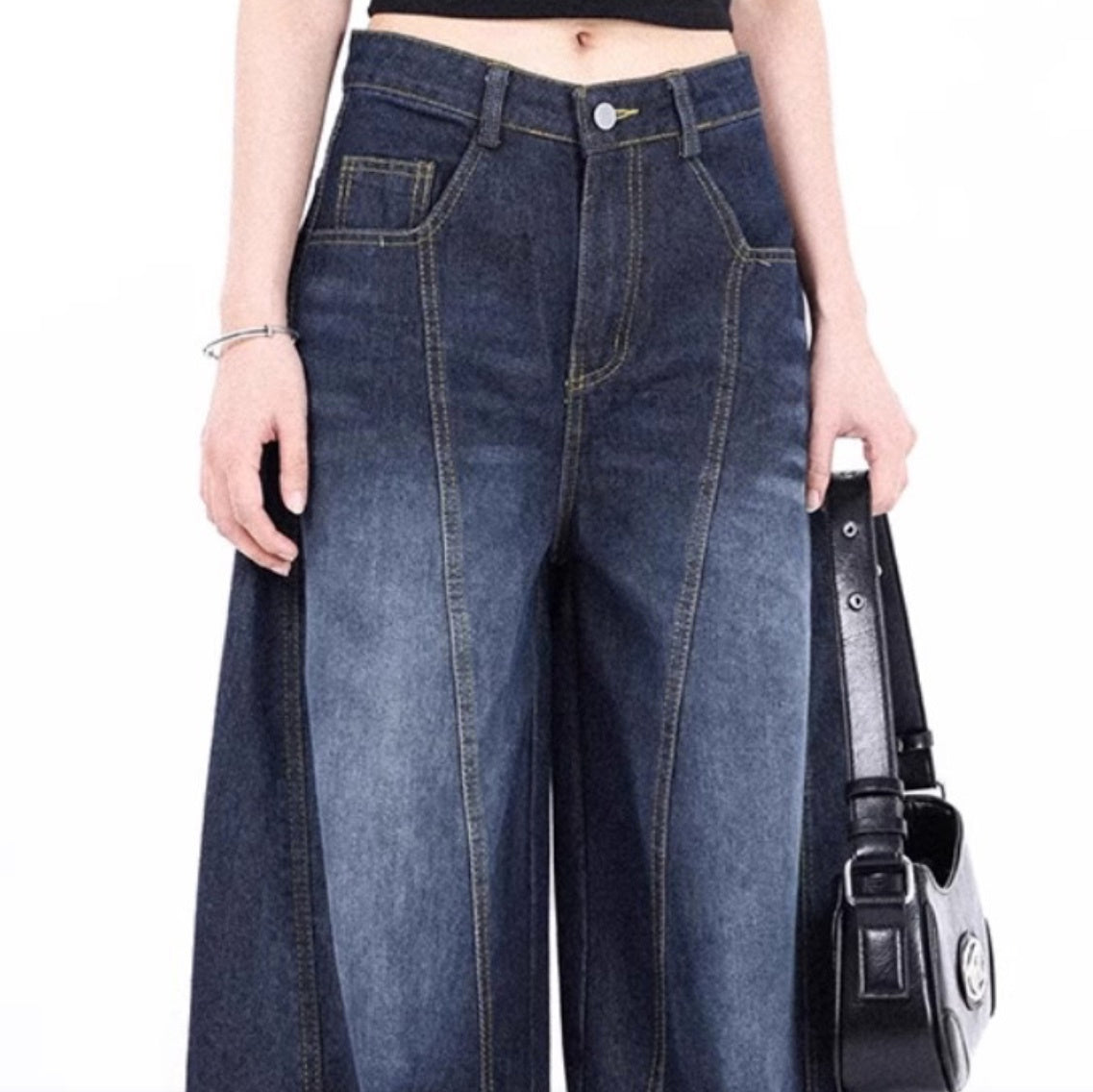 レディース パンツ ボトムス Gパン ロングパンツ ワイドパンツ デニムパンツ 丈長 フルレングス ストリート ポケット ハイウエスト カジュアル おしゃれ かっこいい メンズライク マニッシュ ベーシック アメリカン アクティブ ワイルド バックプリント オールシーズン お出かけ 休日 ショッピング ライブ カフェ フェス ランチ 体型カバー 美脚 脚長 普段使い 着回し トレンド 流行 インスタ映え 定番 S M L XL 2XL 3XL 小さいサイズ 大きいサイズ ビッグ ゆったり ゆる ブルー 青