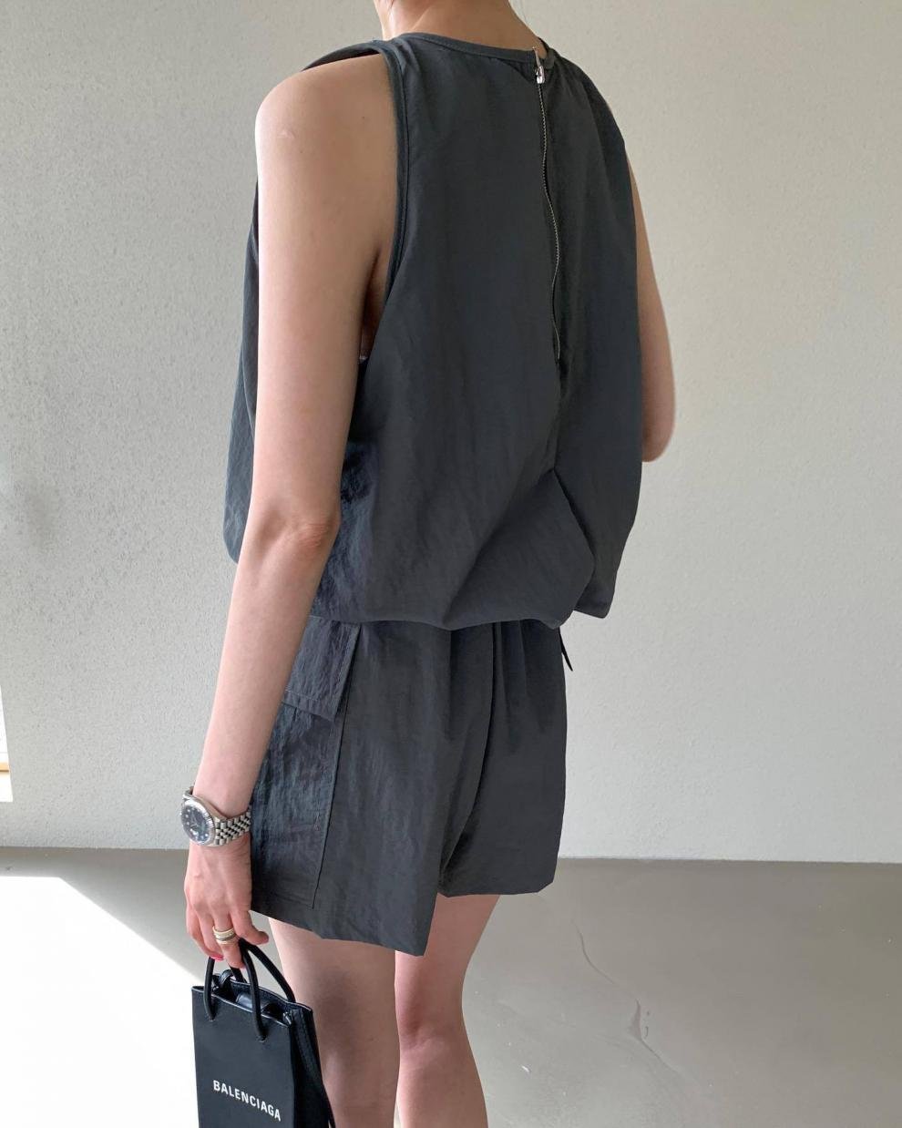 パンツ スカート ノースリーブ ワイド 春夏 カジュアル 春 ショート 夏 ショートパンツ ラウンドネック タンクトップ セットアップ