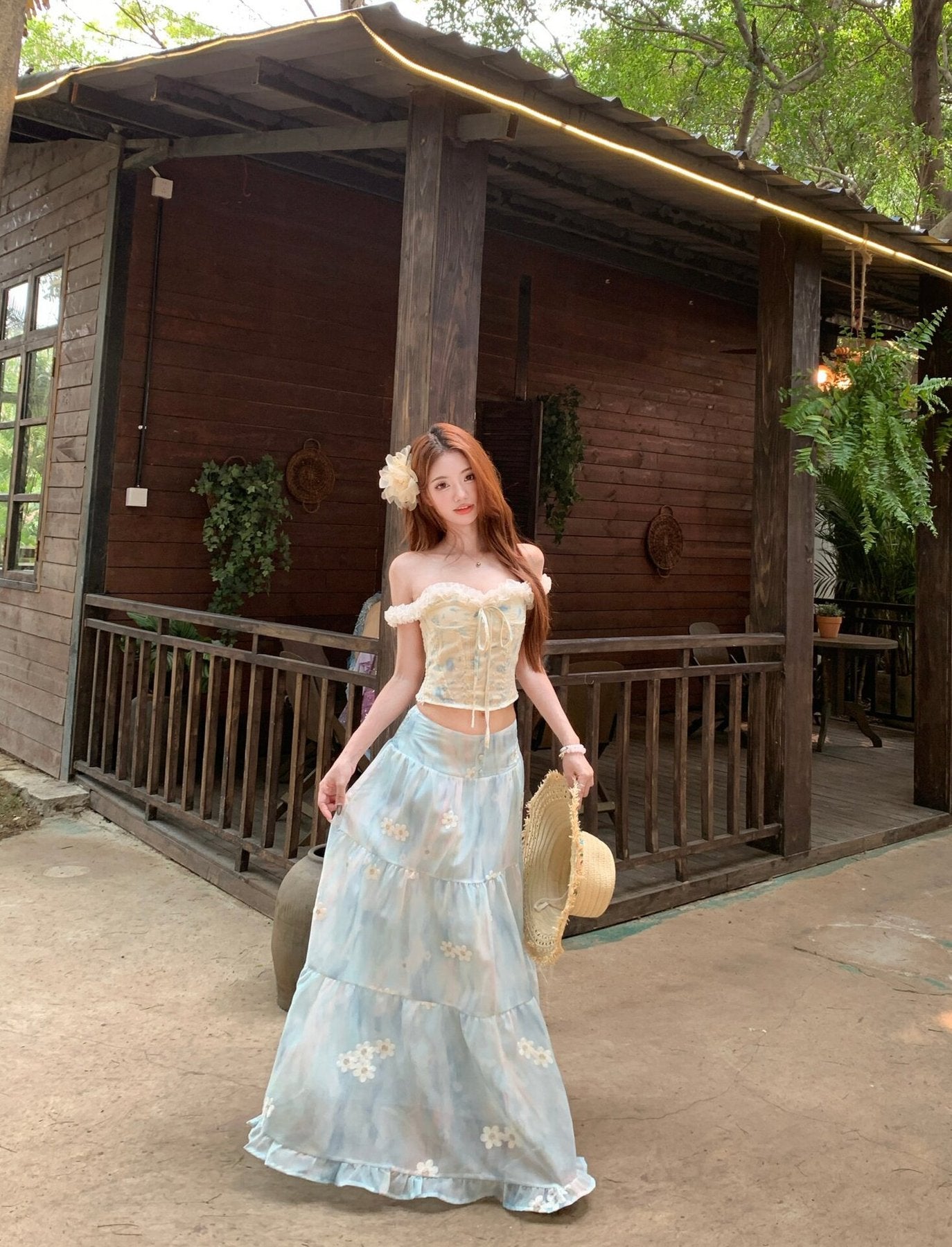 ワンピース ノースリーブ 花柄 春夏 きれいめ 袖なし 春 夏 リゾート ロング 上品 フレア セットアップ 切り替えデザイン ハイウエスト