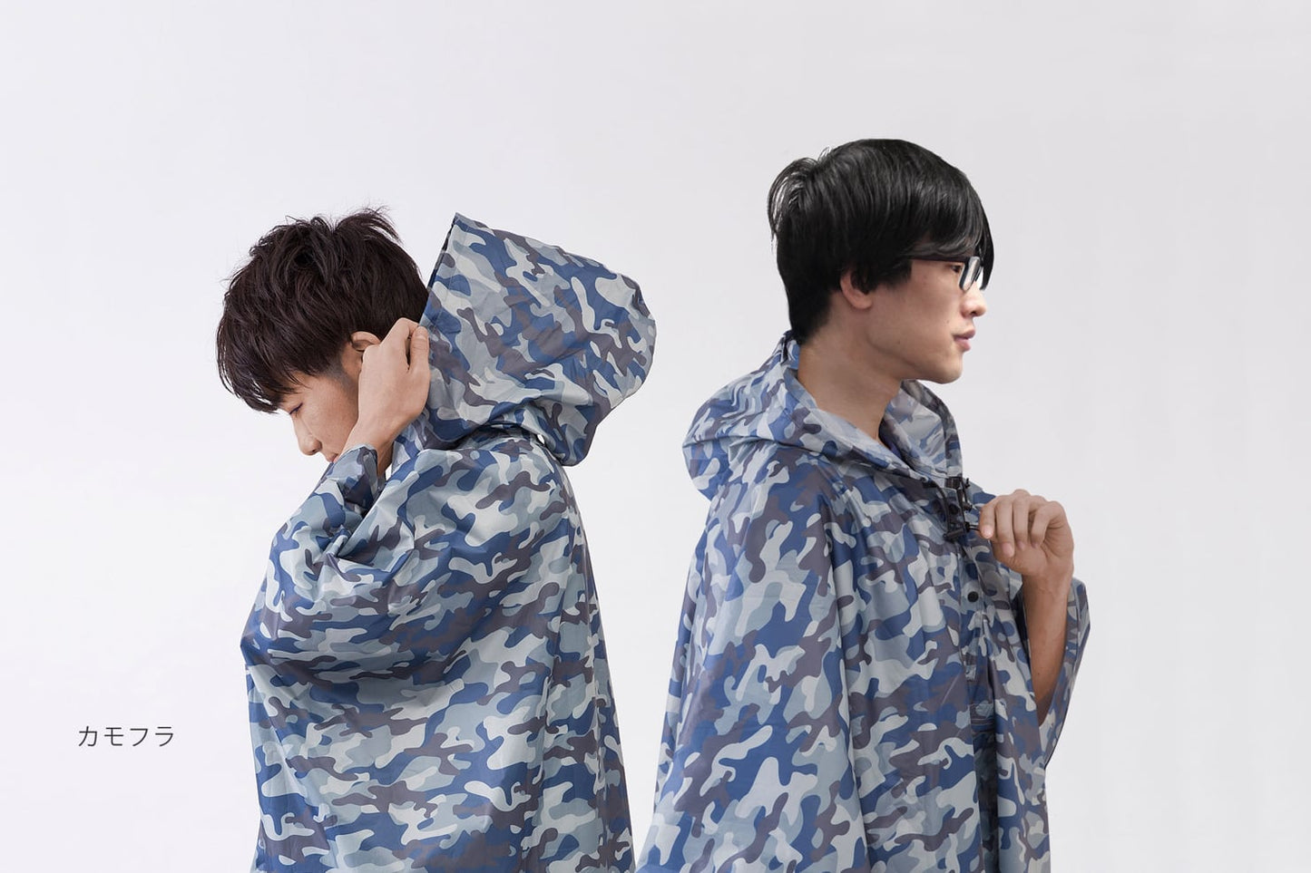 窓付きレインポンチョ