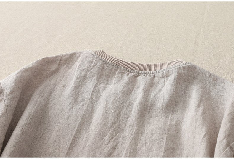 レディース トップス Tシャツ 半袖 無地 ゆったり 春夏 カジュアル レトロ 春 夏 ラウンドネック シンプル シャツ 切り替えデザイン プルオーバー リブ レギュラー ポリエステル